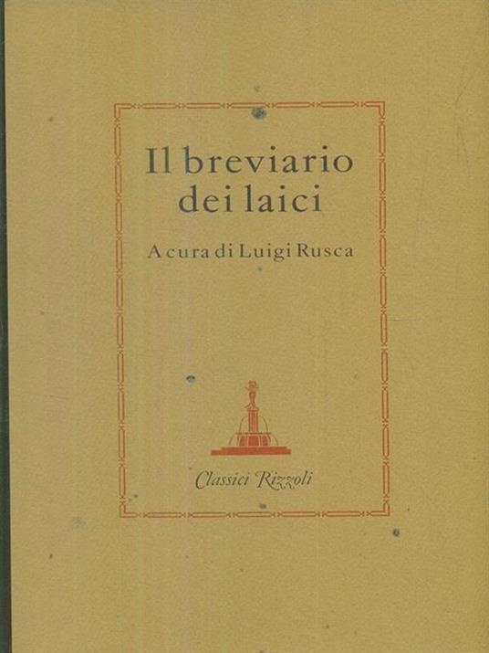 Il breviario dei laici - Luigi Rusca - copertina