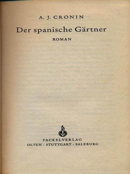 Der spanische gartner - A. Joseph Cronin - copertina