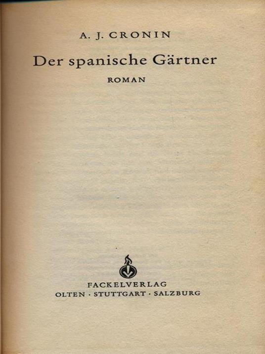Der spanische gartner - A. Joseph Cronin - copertina