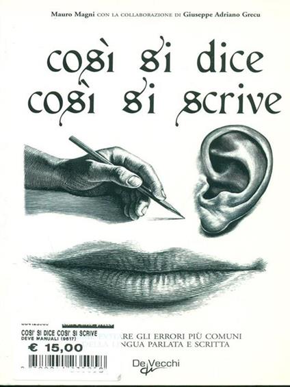 Cosi si dice cosi si scrive - Mauro Magni - copertina