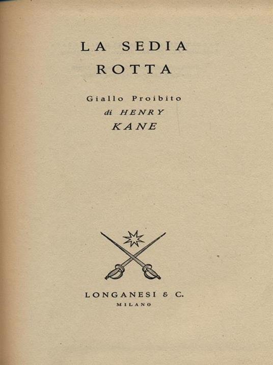 La sedia rotta - Henry Kane - copertina