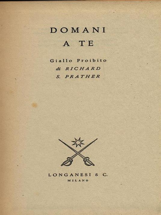 Domani a te - Richard S. Prater - copertina