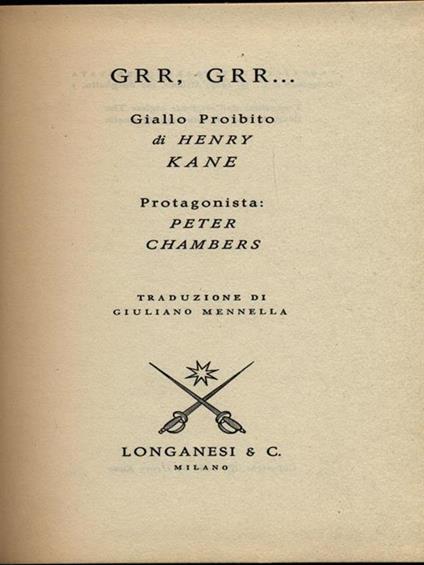 GRR, GRR............ - Henry Kane - copertina