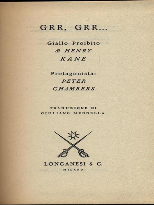 GRR, GRR............ - Henry Kane - copertina