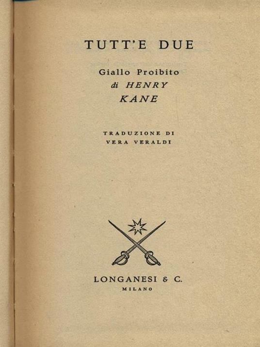 Tutt'e due - Henry Kane - copertina