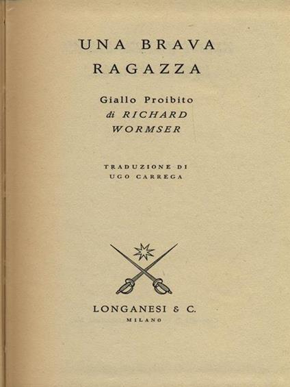 Una brava ragazza - Richard Wormser - copertina