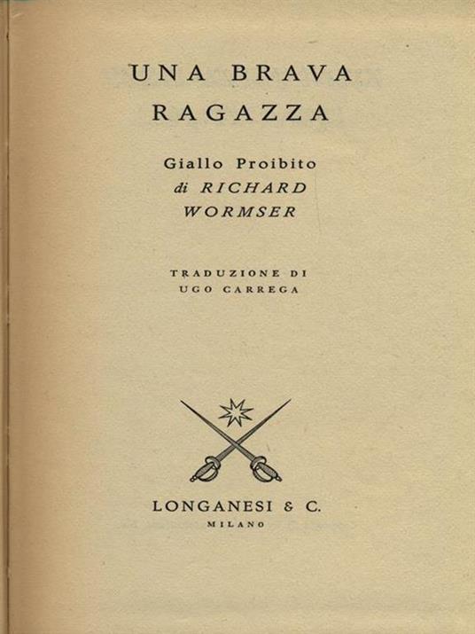 Una brava ragazza - Richard Wormser - copertina
