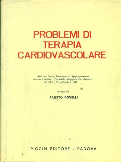 Problemi di terapia cardiovascolare - Fausto Rovelli - copertina