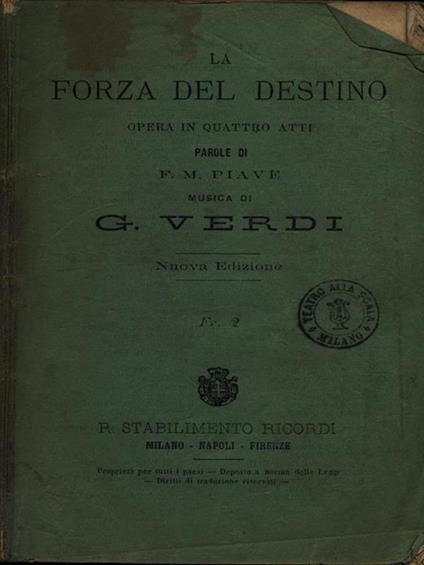 La forza del destino - Giuseppe Verdi - copertina