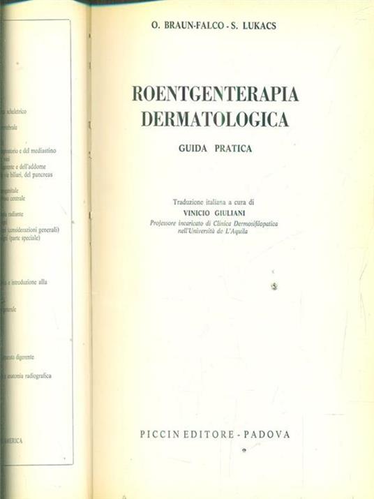 Roentgenterapia dermatologica - O. Braun Falco,S. Lukacs - copertina