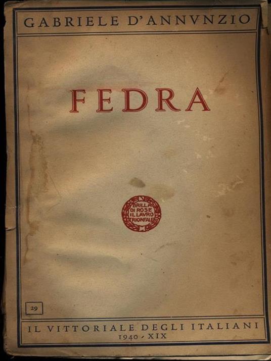 Fedra - Gabriele D'Annunzio - copertina