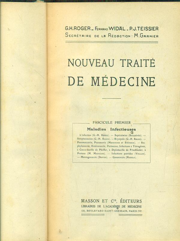 Nouveau traité de medecine fascicule I
