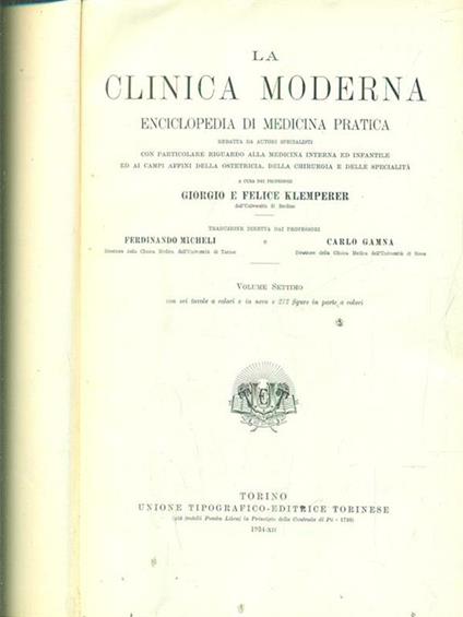 La clinica moderna vol VII / R-S - copertina