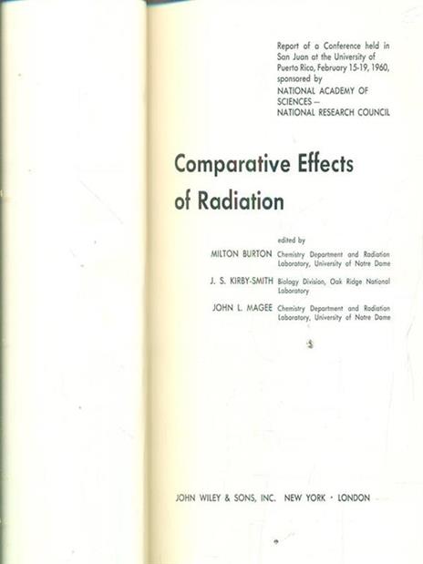 comparative effects of radiation - copertina