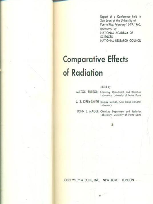 comparative effects of radiation - copertina