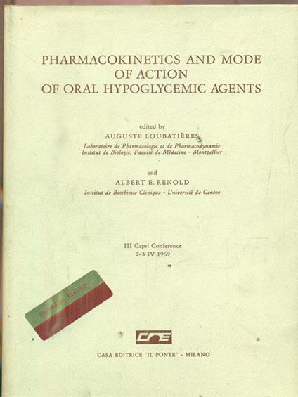 Pharmacokinetics and mode of action of oral hypoglycemic agents - copertina