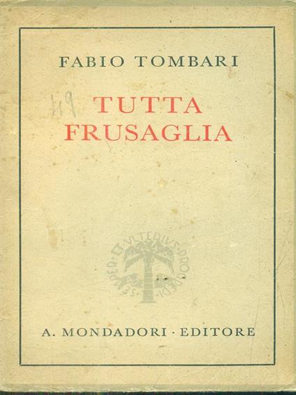 Tutta frusaglia - Fabio Tombari - copertina