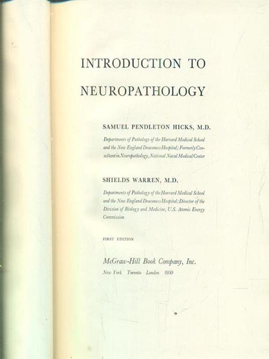 Introduction to neuropathology - John R. Hicks - copertina