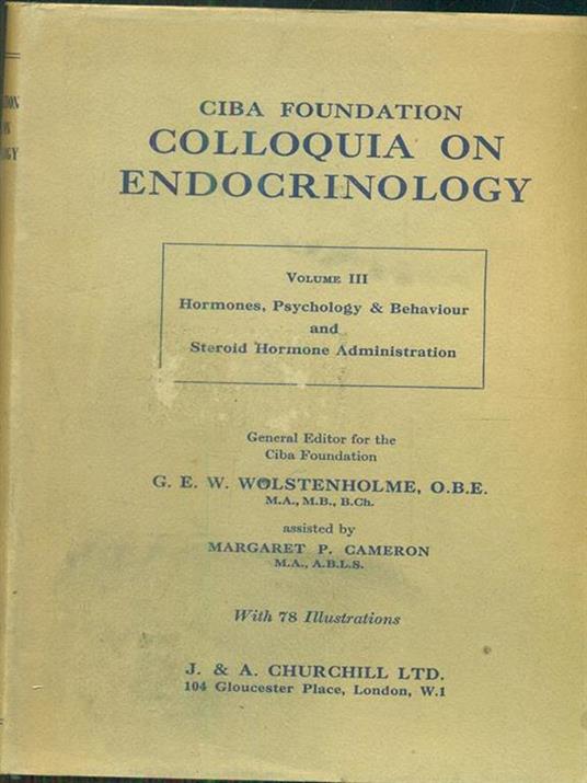 Ciba foundation colloquia on endocrinology vol III - copertina