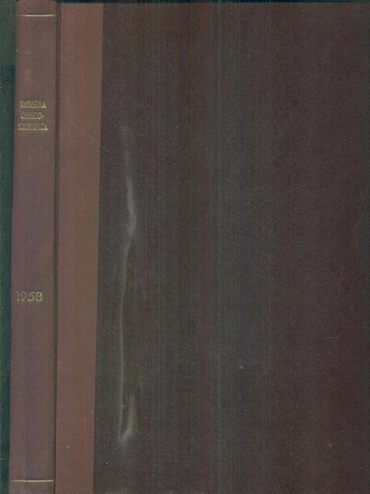 rassegna clinico scientifica 1958 - copertina