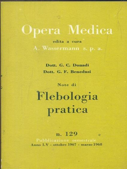 Opera medica 129 / note di flebologia pratica - Antonio Donadio - copertina