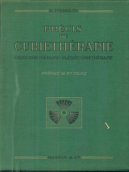 Precis de curietherapie - B. Pierquin - copertina