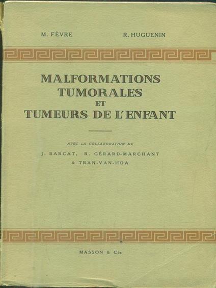 malformations tumorales et tumeurs de l'enfant - copertina