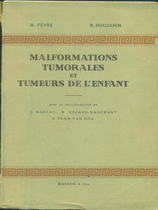 malformations tumorales et tumeurs de l'enfant - copertina