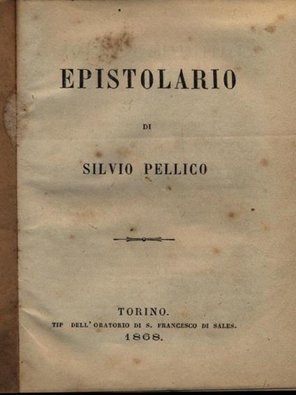Epistolario - Silvio Pellico - copertina