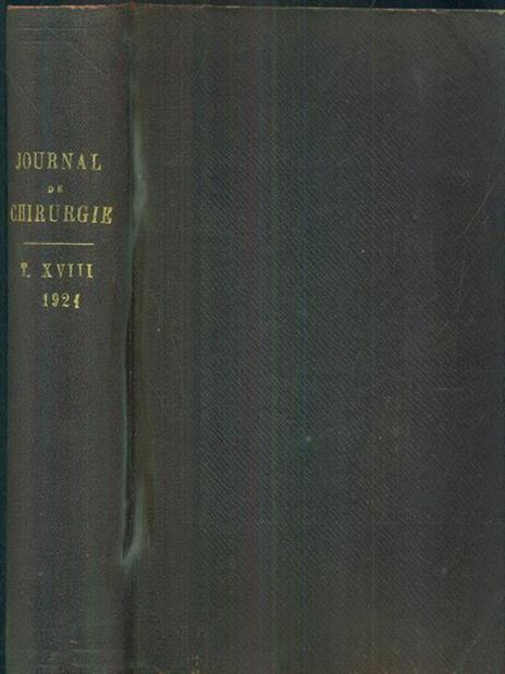 Journal de chirurgie 1921 - tome XVIII - copertina