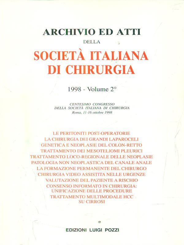 Archivio ed atti della società italiana di chirurgia 1998 - vol 2