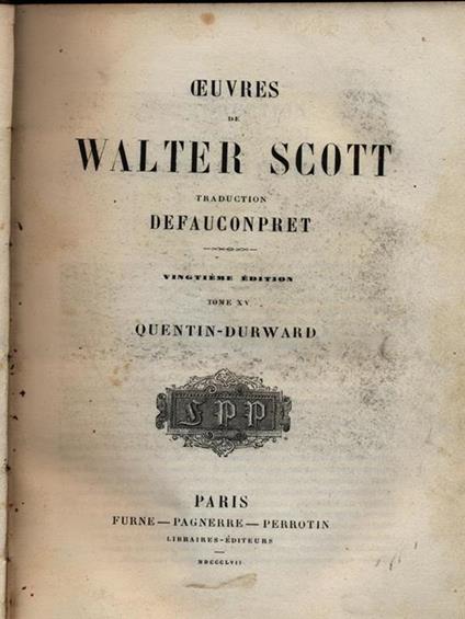 Oeuvres - Walter Scott - copertina