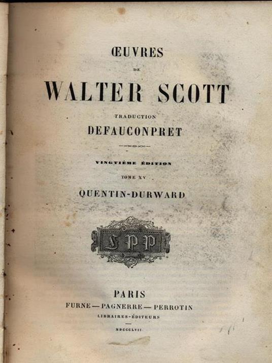 Oeuvres - Walter Scott - copertina