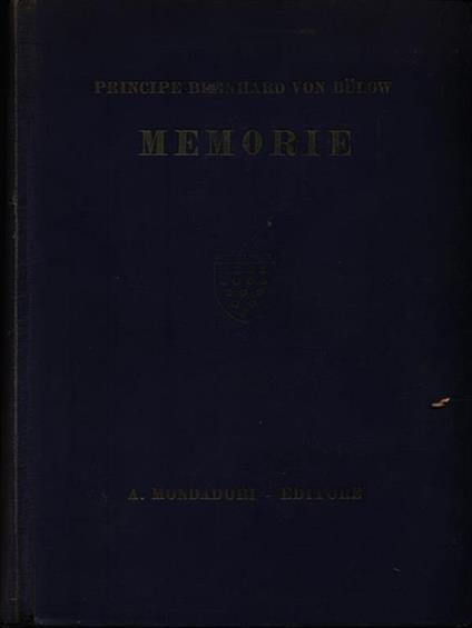 Memorie I - Bernhard von Bülow - copertina