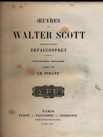Oeuvres - tome Douzieme - Walter Scott - copertina