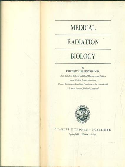 Medical radiation biology - Friedrich Ellinger - copertina