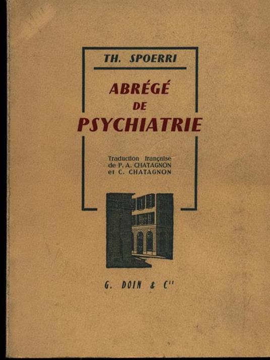 Abregè de psychiatrie - Theophil Spoerri - copertina