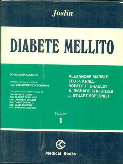 Diabete mellito 1 - Sesyle Joslin - copertina