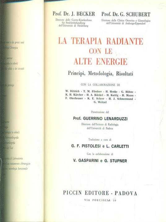 La terapia radiante con le alte energie - Joseph Becker - copertina
