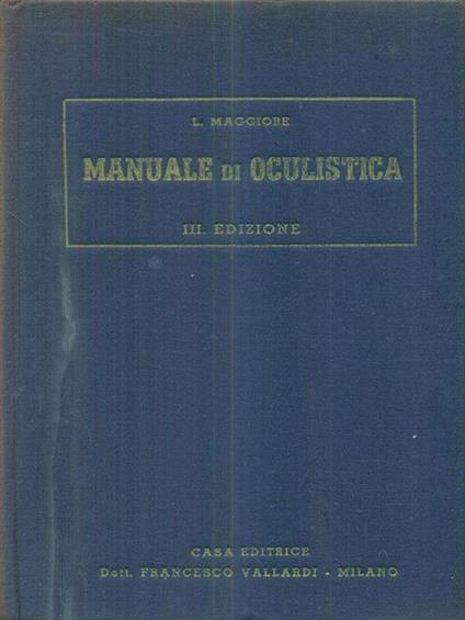 Manuale di oculistica - Luigi Maggiore - copertina