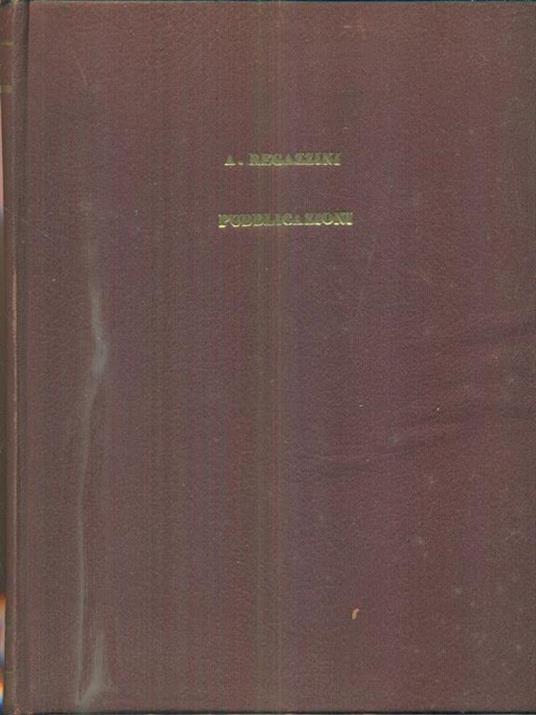 Raccolta di Pubblicazioni - A. Regazzini - copertina
