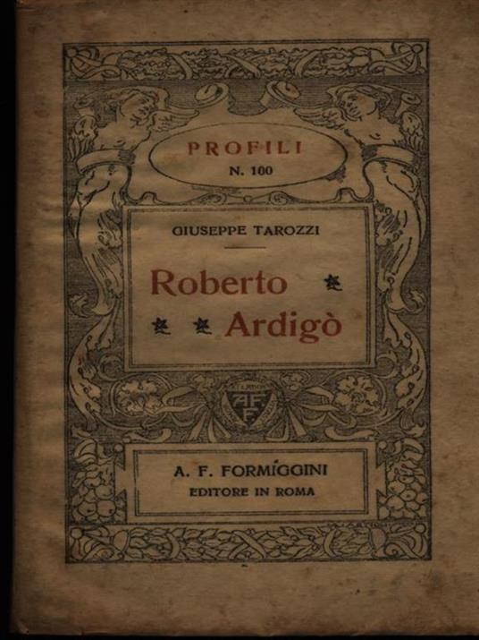 Roberto Ardigò - Giuseppe Tarozzi - copertina