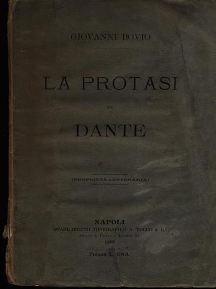 La protasi di Dante - Giovanni Bovio - copertina