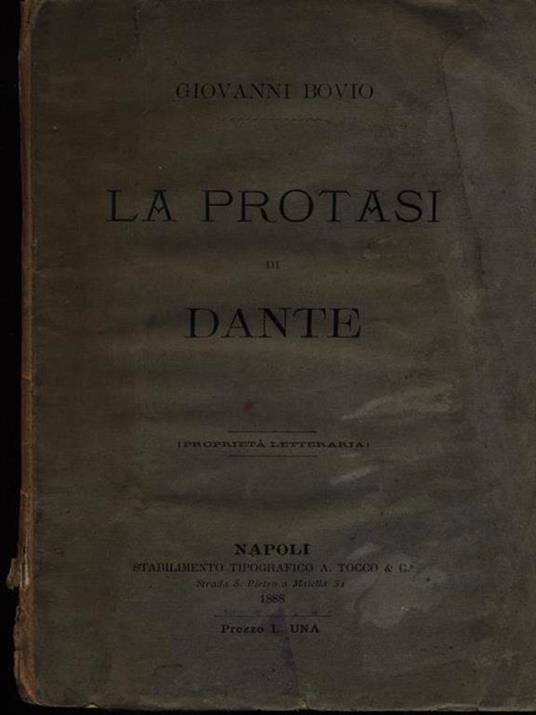 La protasi di Dante - Giovanni Bovio - copertina