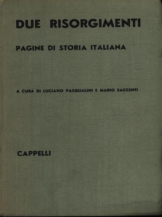 Due Risorgimenti - Luciano Pasqualini - copertina