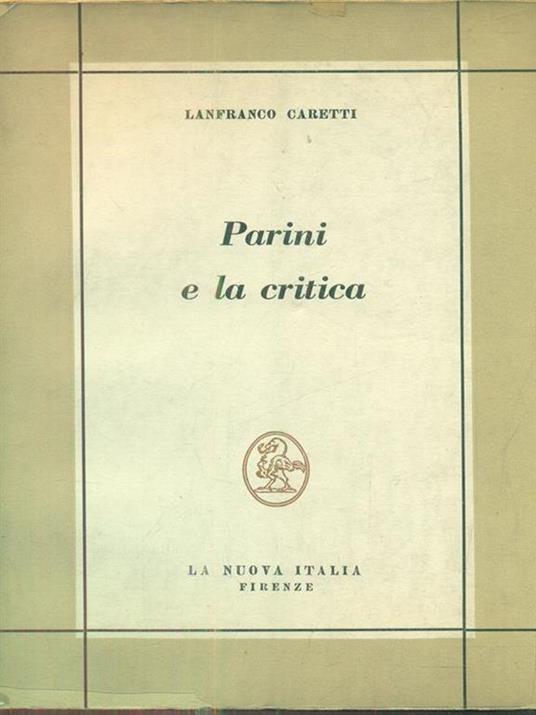 Parini e la critica - Lanfranco Caretti - copertina