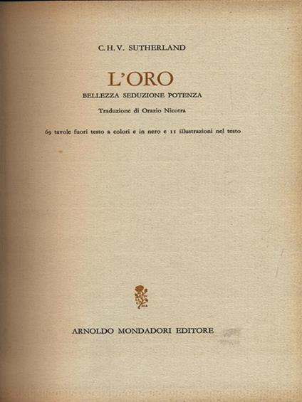 L' oro - C.H.V. Sutherland - copertina