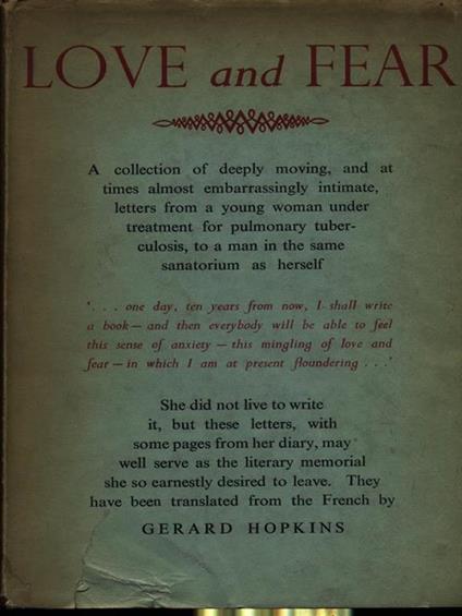 Love and fear - Gérard Manley Hopkins - copertina