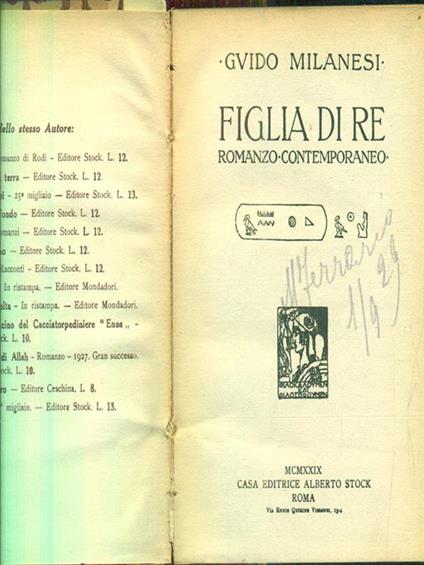 Figlia di re - Guido Milanesi - copertina