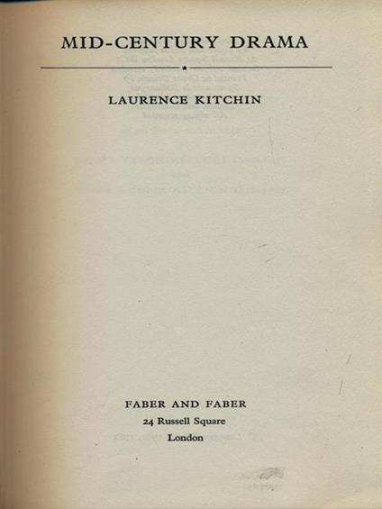 Mid-Century drama - Laurence Kitchin - copertina